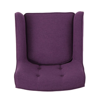 Modern Arm Chair With Tufted Back And Wooden Legs