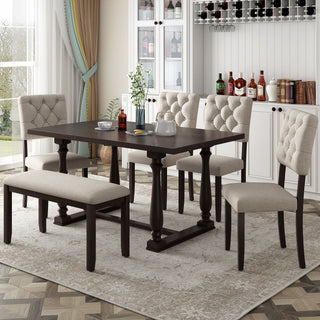 6 Piece Dining Set Retro Style