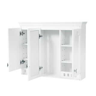 Wall Mount Mirror Cabinet With Adjustable Shelves, Soft Closing Hinges