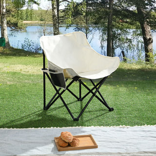 2 Pieces Outdoor Camping Chairs Folding / Portable, Comfortable Seating, Durable Steel Fram