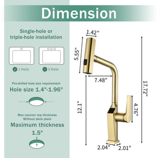 Touchless Kitchen Faucet With LED Display