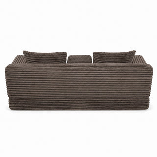 Soft Striped Convertible Sofa Bed, Dual Use Lounge Couch With Cup Holders And Pillows