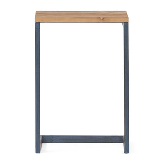 Kacha - Modern Industrial Firwood Nesting Tables (Set of 3) With Iron Frame - Antique Brown / Black