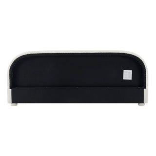 Upholstered Simple Modern Bedroom Bed With Curved Headboard