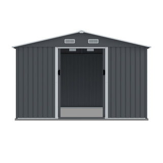 Outdoor Storage Shed Large Metal Tool Sheds, Heavy Duty Storage House With Sliding Doors