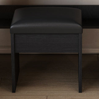 Vanity Table With Mirror, Adjustable LED Lights, Power Outlet, Hairdryer Holder & Stool