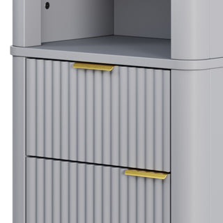 Tall Bathroom Storage Cabinet With Adjustable Shelves And 1 Drawer & Door