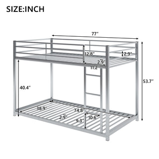 Metal Bunk Bed, Low Bunk Bed With Ladder