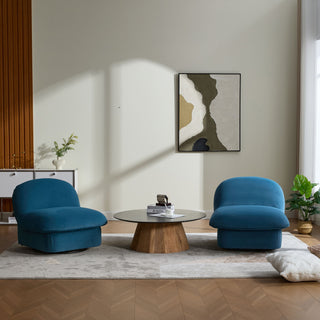 Pumpkin Shaped Swivel Accent Chair, 360 Degree Rotation For Living Room