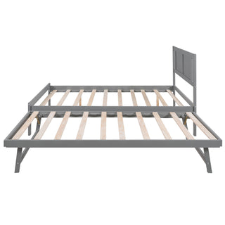 Platform Bed With Adjustable Trundle