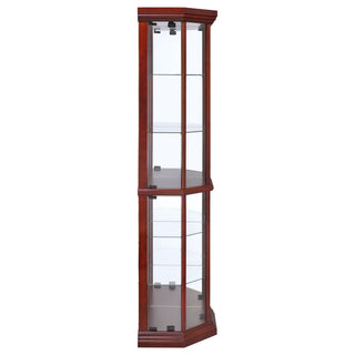 Jacob - 6 Shelf Curio Display Cabinet - Red / Brown