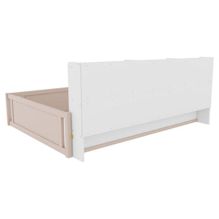 Platform Floor Bed With Guardrail Fence And Side Storage Shelves