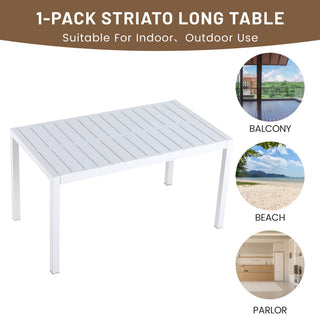 4 Piece Set Of Modern Designed Single Chairs With Long Table