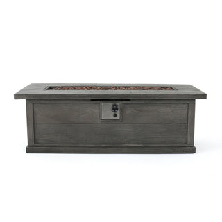Transitional Rectangular Outdoor Propane Fire Pit With 50, 000 Btu