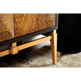 Capri - 4 Door Accent Cabinet - Brown / Gold