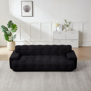 Cloud Series Minimalist Button Tufted Square Arm 3 Seater Sofa