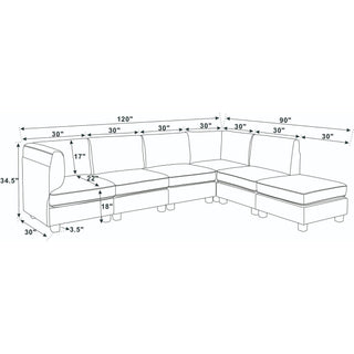 Upholstered Modular Sectional - Black