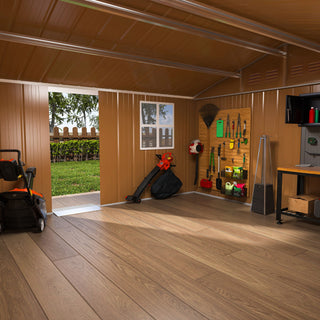 Heavy Duty Metal Storage Shed With Windows And Lockable Door, Weatherproof Outdoor Garden Shed