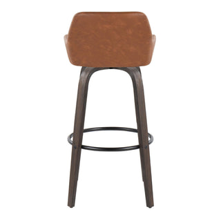 Daniella - Contemporary Fixed Height, Barstool With Swivel With Round Footrest (Set of 2)