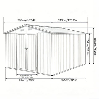 10' x 8' Garden Sheds Outdoor Storage Sheds