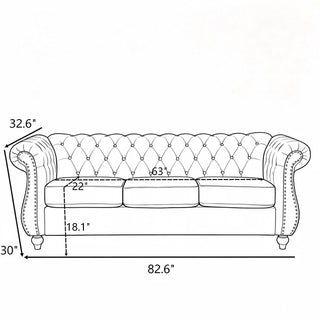 Chesterfield 3 Seater Sofa With Rolled Arms
