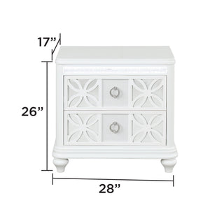 Abigale - 2 Drawer Nightstand With LED - White