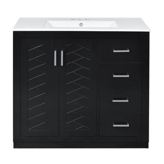 Bathroom Vanity With Sink Combo, Storage Cabinet, Freestanding Set With 3 Drawers & Soft Closing Doors