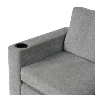 Single Pull Out Sofa Bed With USB Ports And Cup Holders