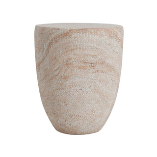 Outdoor / Indoor Lightweight, Concrete Side Table, Travertine - Beige