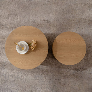 Round Nesting Coffee Table For Small Space (Set of 2)