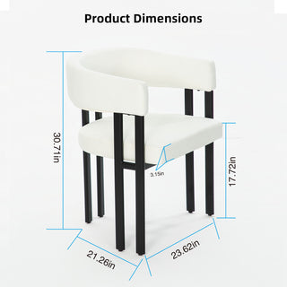 Modern Dining Upholstered Barrel Chair With Curved Back And Armrests
