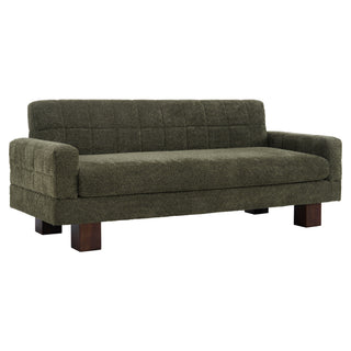 Modern Loveseat Sofa, 2 Seater With Square Arms For Living Room