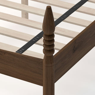 Retro 4 Poster Platform Bed Frame With Curved Tall Headboard