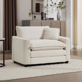 Modern Classic Fabric Single Chair Deep Seat Sofa With Pillow