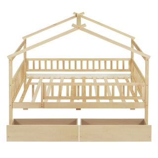 House Bed With 2 Drawers
