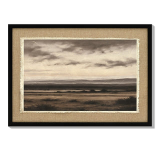 Vintage Landscape Large Framed Wall Art, Nature Wilderness Scenery Paintings Decor Aesthetic - Ember Black / Linen Sesame