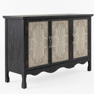 3 Door Sideboard Buffet Cabinet With Storage - Black