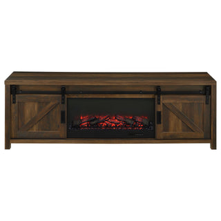 Clover - Fireplace TV Stand - Brown