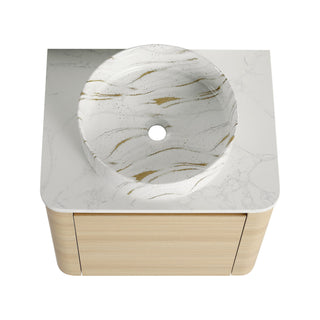 Mounted Bathroom Vanity & Art Sink, Soft Close Door