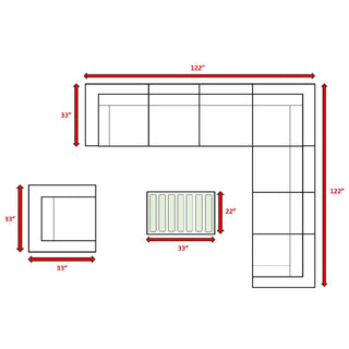 Stylish Entertainment Sectional Set, Outdoor Living