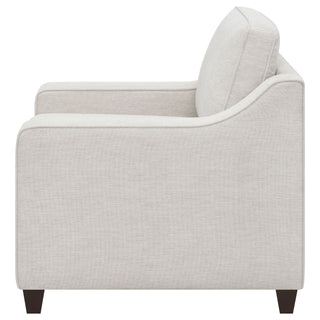 Mahaffey - Upholstered Sloped Track Arm Chair - Beige