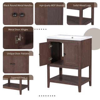 Modern Bathroom Vanity With Sink And Open Shelf