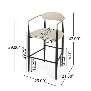 Upholstered Bar Stools With Backs For Kitchen Island (Set of 2)