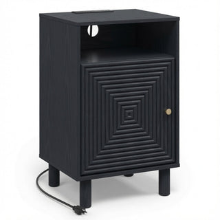 Nightstand With Charging Station & Storage