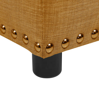 Tufted Storage Ottoman With Button Tufting And Nailhead Trim