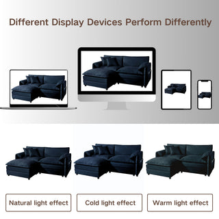 Modern Oversized Loveseat Sofa With Deep Seat And Diy Combination