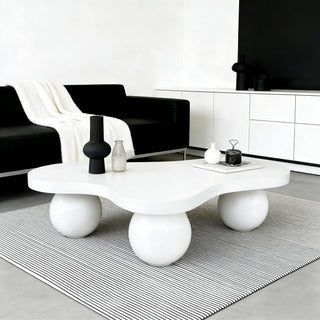 Cloud Shaped Coffee Table With 3 Ball Legs For Living Room