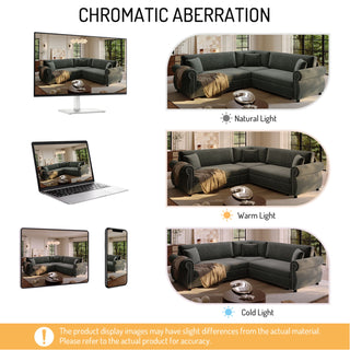 L-Shaped Sofa Couch With Pull-Out Bed