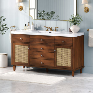 Bathroom Vanity With Sink, 5 Legs, Soft Close Drawers