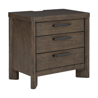 3 Drawer Nightstand With USB - Dark Oak